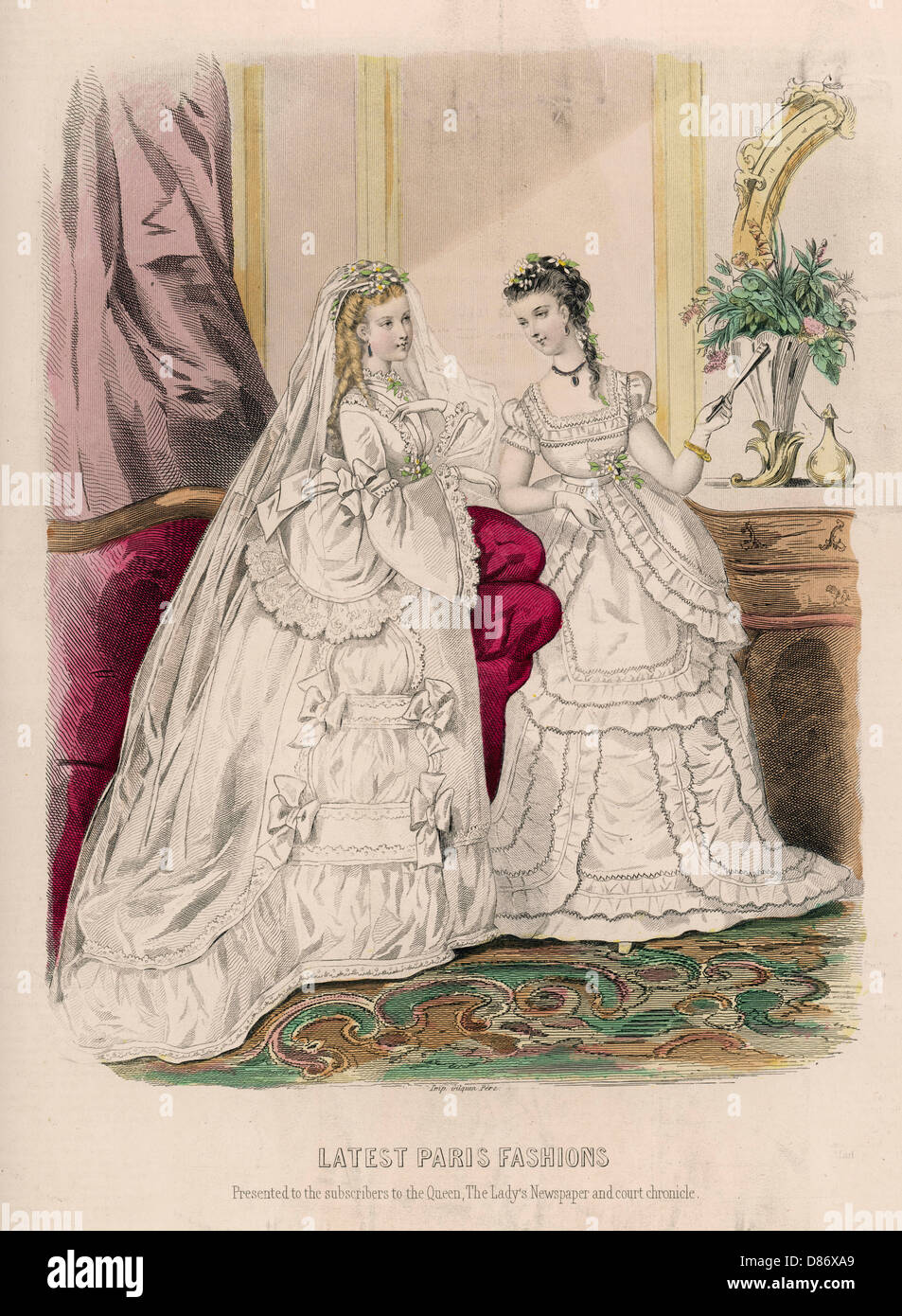 Vestido de novia 1869 Fotografía de stock - Alamy