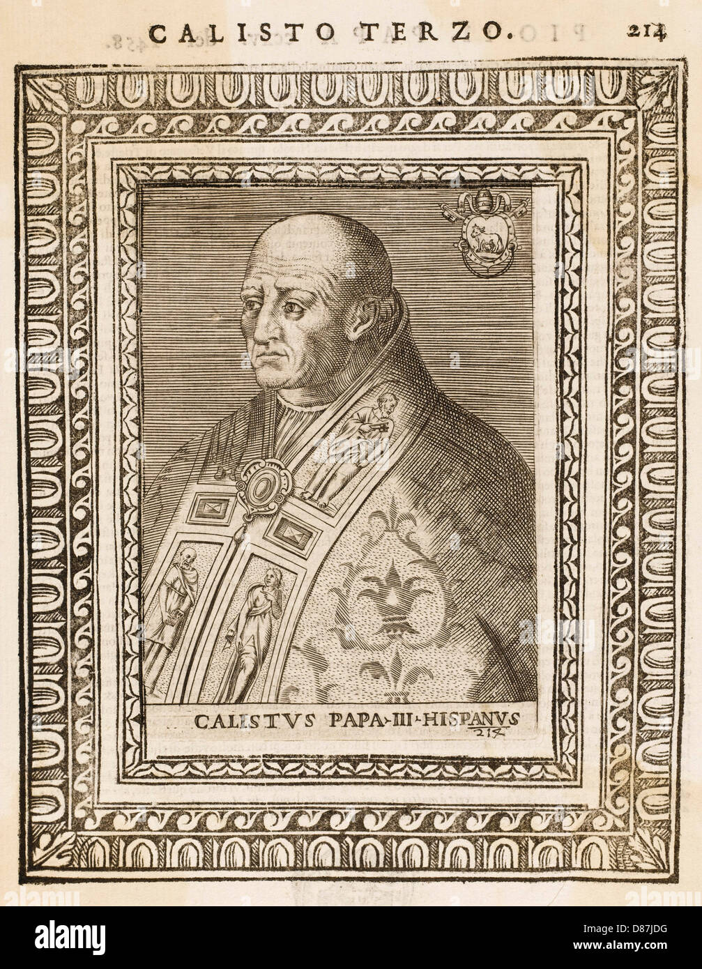 El Papa Calixto III Foto de stock