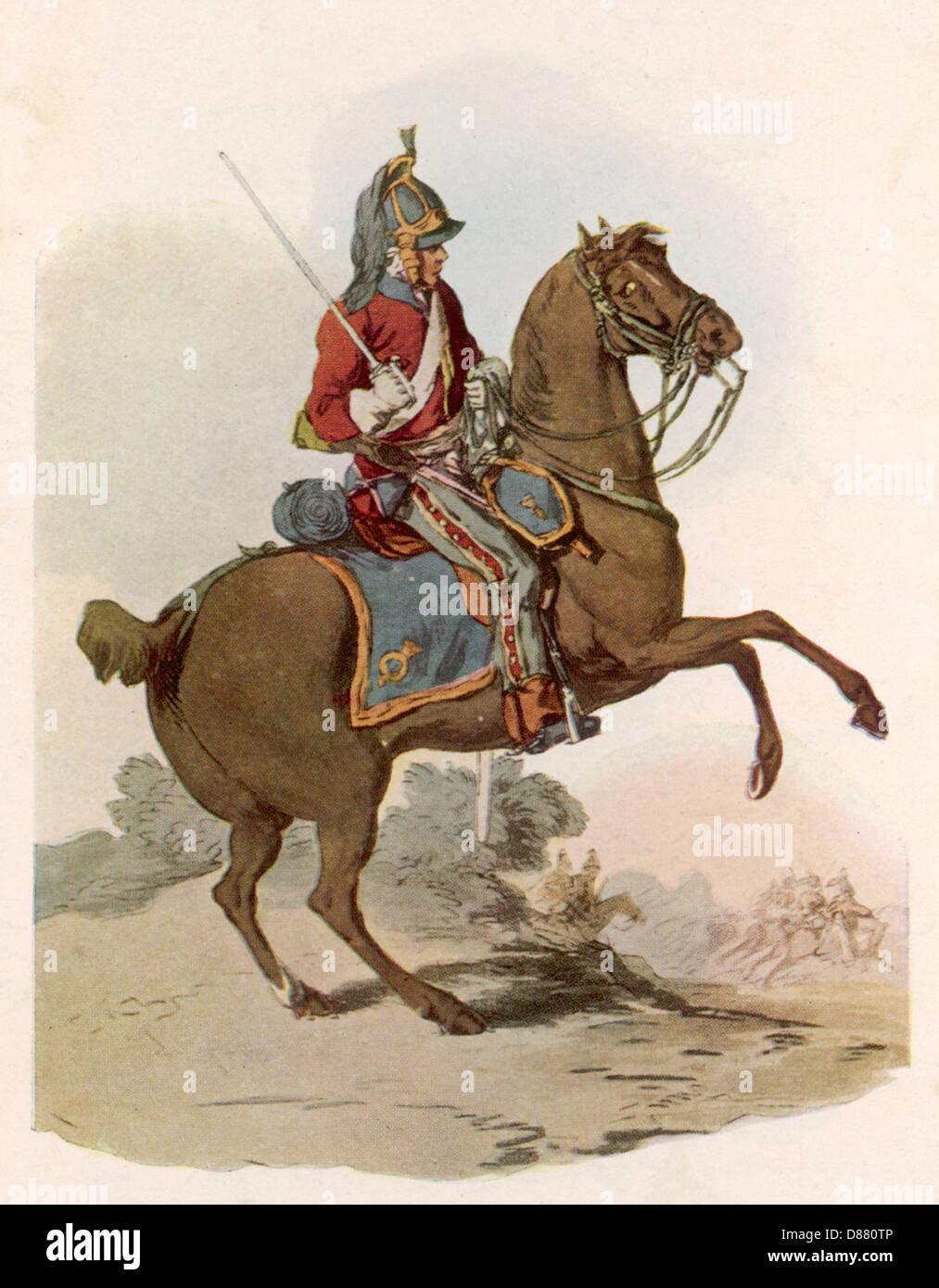 Dragoon británico 1815 Foto de stock