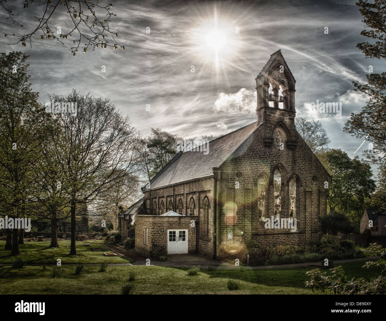 Mañana foto de la Iglesia de San Pablo en West Yorkshire Shepley. Foto de stock