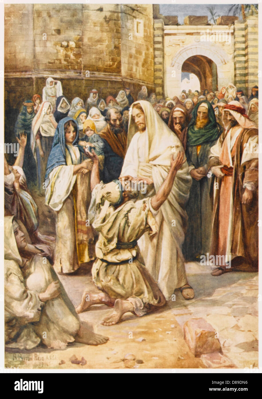 Jesús sana a Bartimeo Fotografía de stock - Alamy