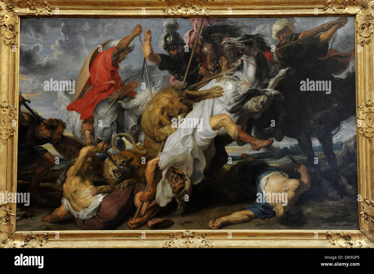 Peter Paul Rubens (1577-1640). Nacida en Alemania, fue un pintor barroco  flamenco. Lion Hunt, 1621. De estilo barroco Fotografía de stock - Alamy