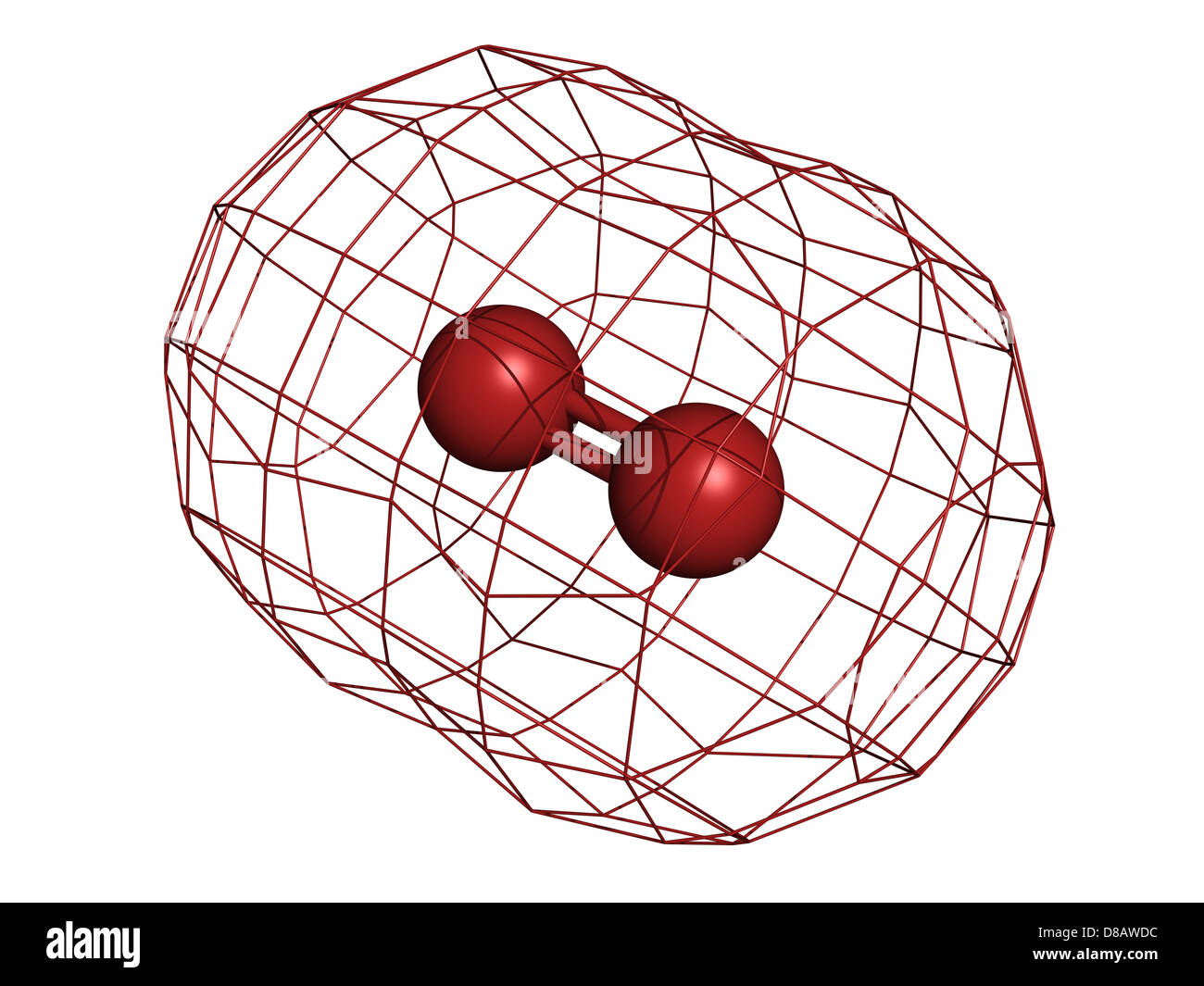 El oxígeno, O2, molécula modelo y fórmula química. También dioxygen  diatómicas, u oxígeno molecular. Bola-y-stick modelo, estructuras  geométricas y fórmula Fotografía de stock - Alamy