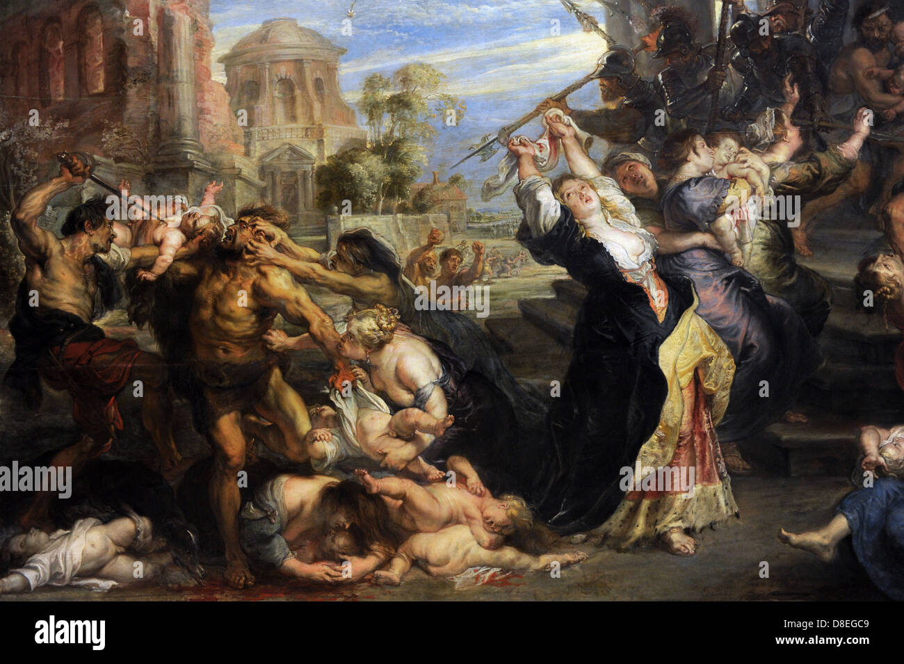 Peter Paul Rubens (1577-1640). Nacida en Alemania, pintor barroco flamenco. La matanza de los inocentes, 1635-40. Detalle. Foto de stock