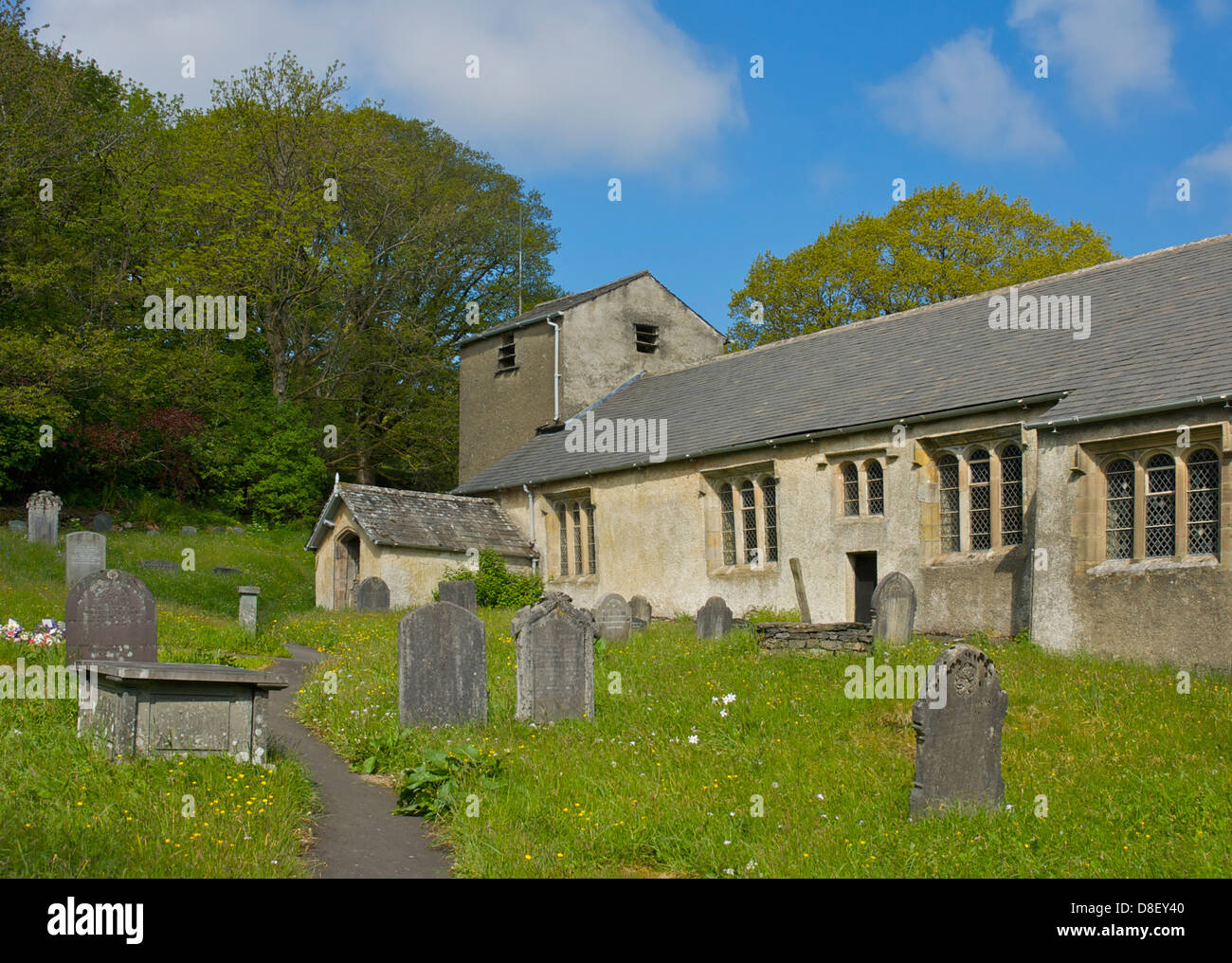 La Iglesia de San Antonio en Cartmel cayó, Sur de Lakeland, Lake District National Park, Cumbria, Inglaterra Foto de stock