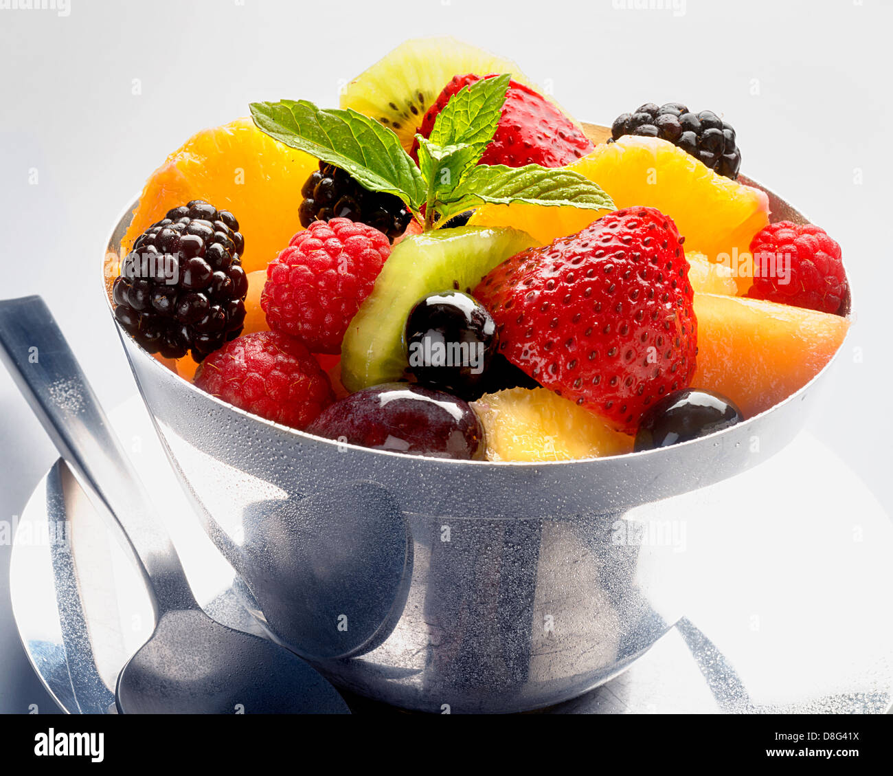 frutas en plato Foto de stock