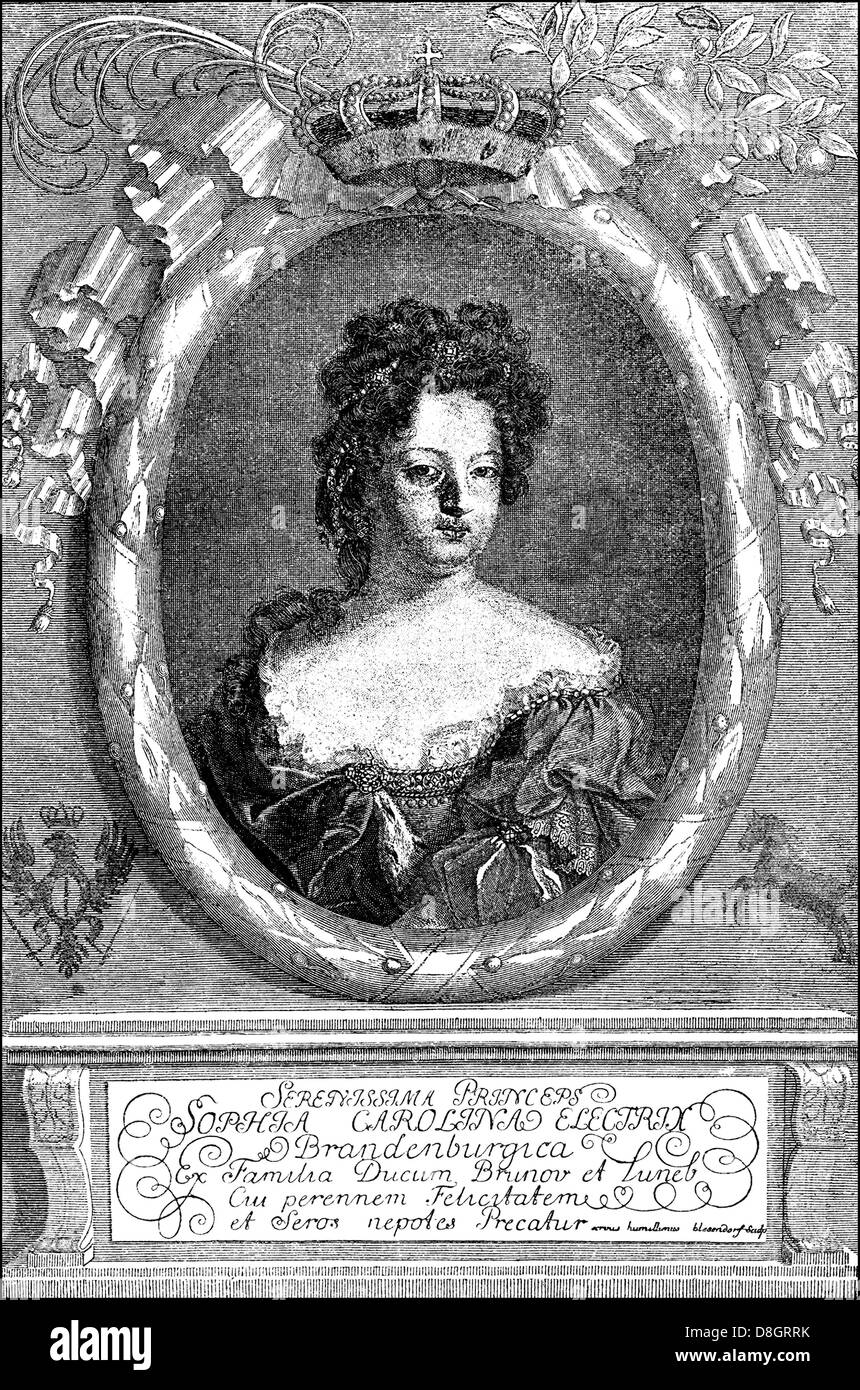 Sophia Charlotte de Hanover, 1668-1705, la reina consorte de Prusia como esposa de Federico I de Prusia, del siglo XVII, Alemania, E Foto de stock