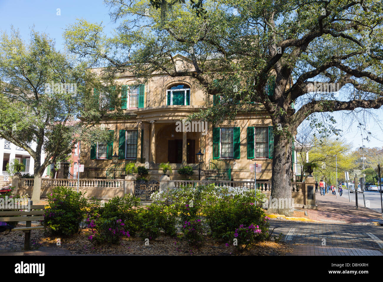 Plaza Oglethorpe, Distrito Histórico de Savannah, Georgia Foto de stock