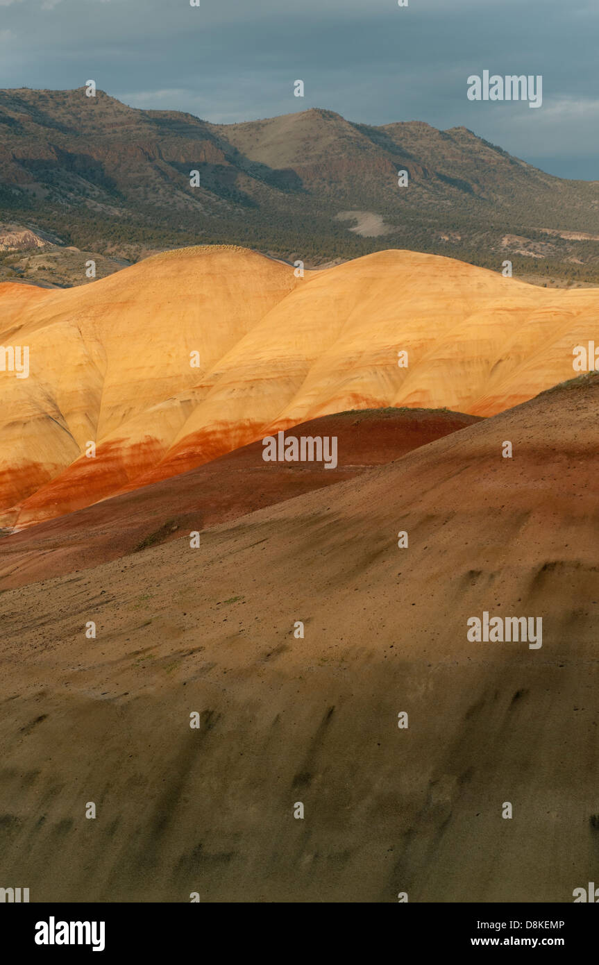 Cerros pintados, coloridos yacimientos de arcilla bentonita, John Día yacimientos fósiles Monumento Nacional, Oregon central Foto de stock