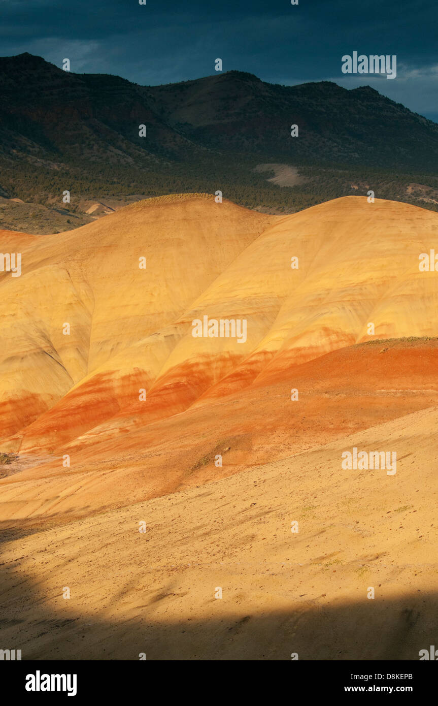 Cerros pintados, coloridos yacimientos de arcilla bentonita, John Día yacimientos fósiles Monumento Nacional, Oregon central Foto de stock