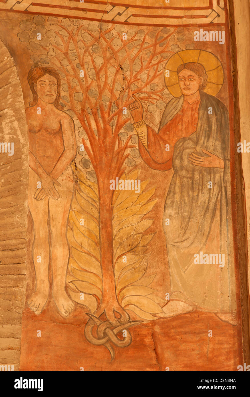 TOLEDO - 8 de marzo: la creación de Eva fresco en la iglesia de San Román. Foto de stock