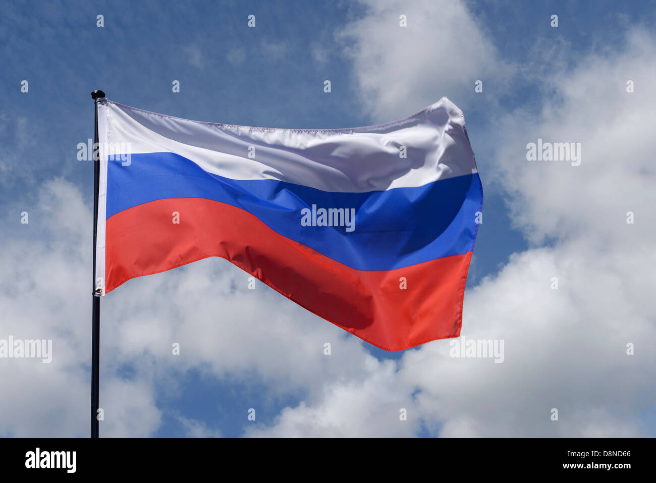La bandera nacional de Rusia Foto de stock