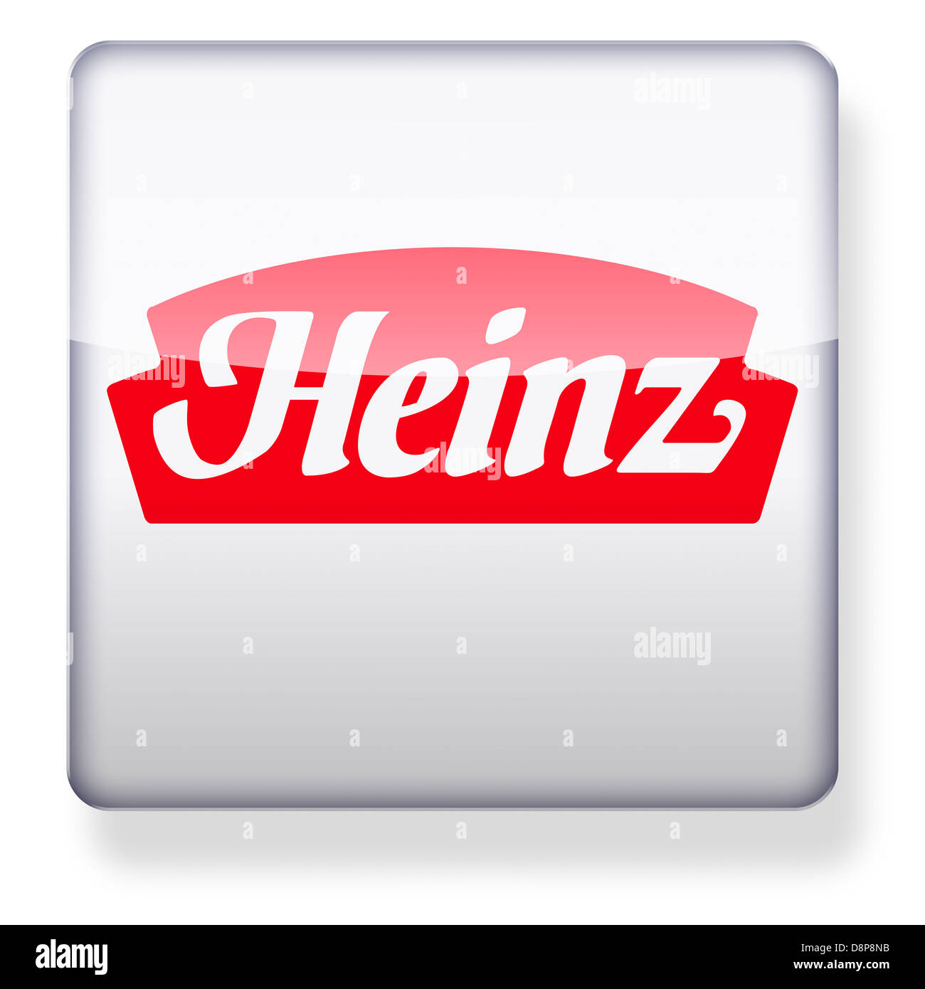 Heinz logotipo como el icono de una aplicación. Trazado de recorte incluido. Foto de stock