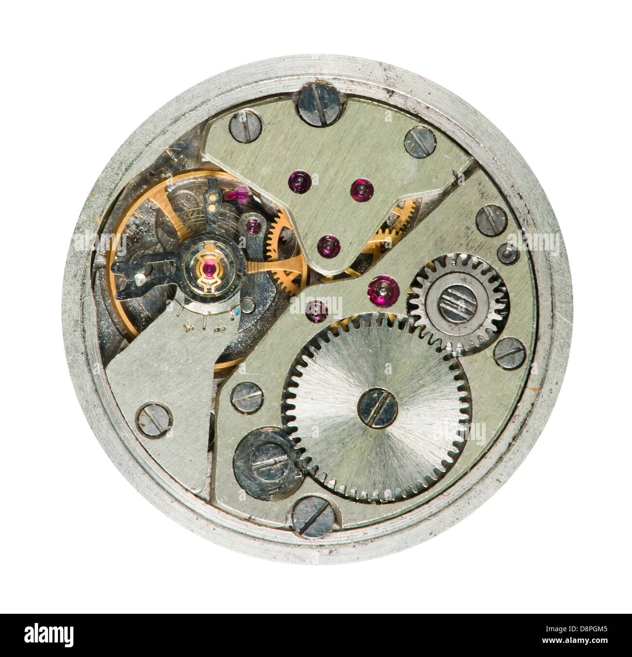 Cierre del mecanismo del reloj. Reloj mecánico, estructura interna  Fotografía de stock - Alamy
