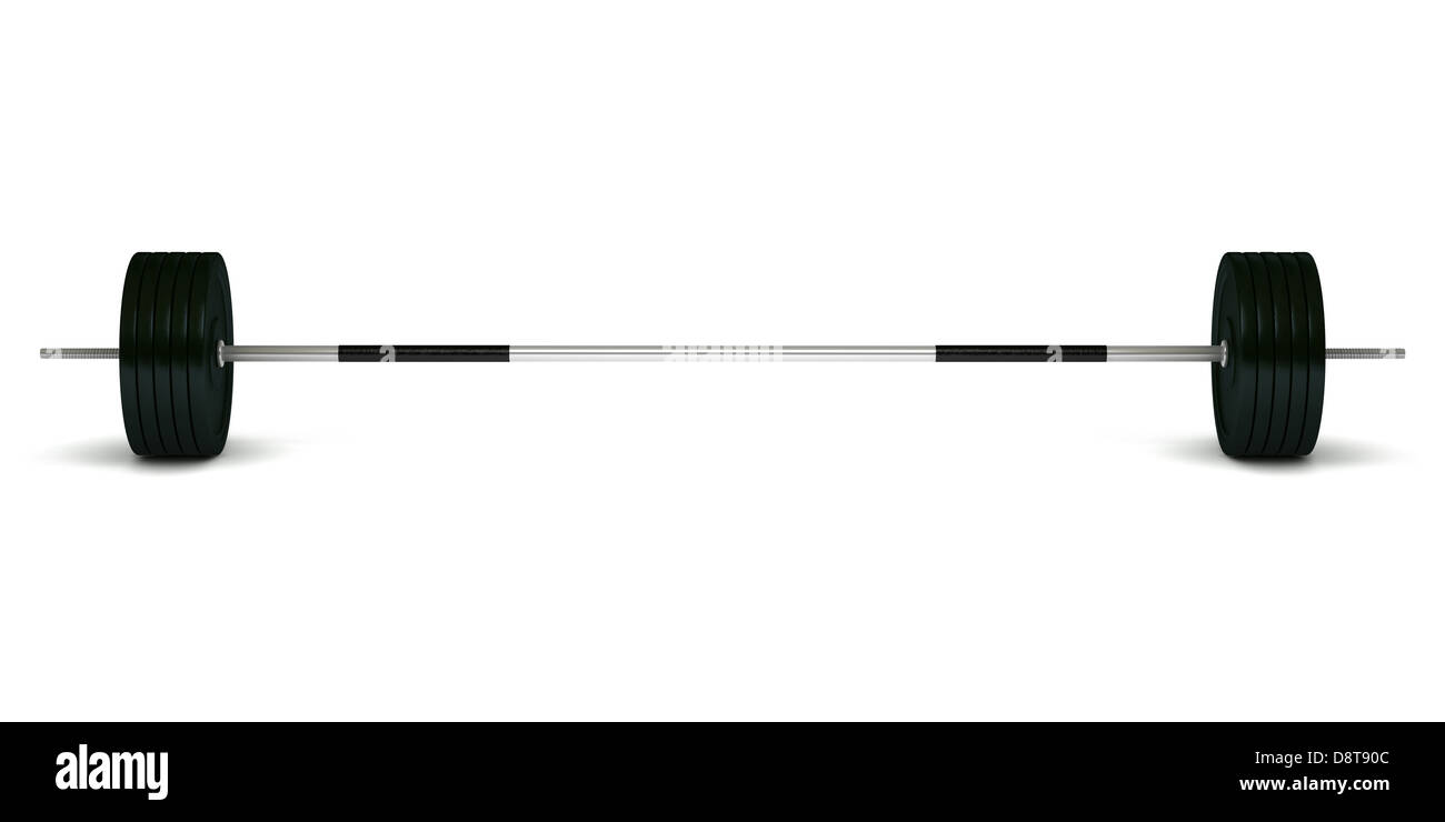 Barbell aislado sobre fondo blanco. Foto de stock