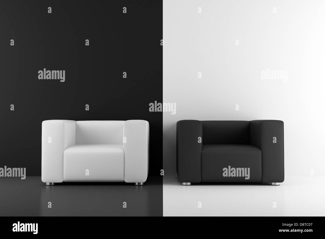 Sillones negros Imágenes de stock en blanco y negro - Alamy
