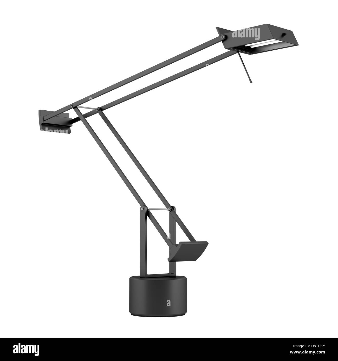 Moderna lámpara de escritorio negro aislado en blanco Foto de stock