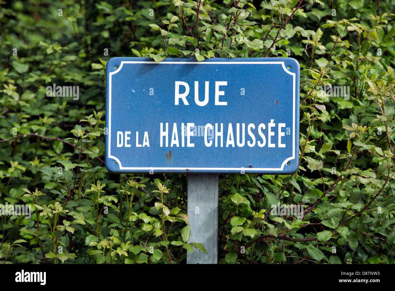 Un cartel con el nombre de la calle tradicional francesa Foto de stock