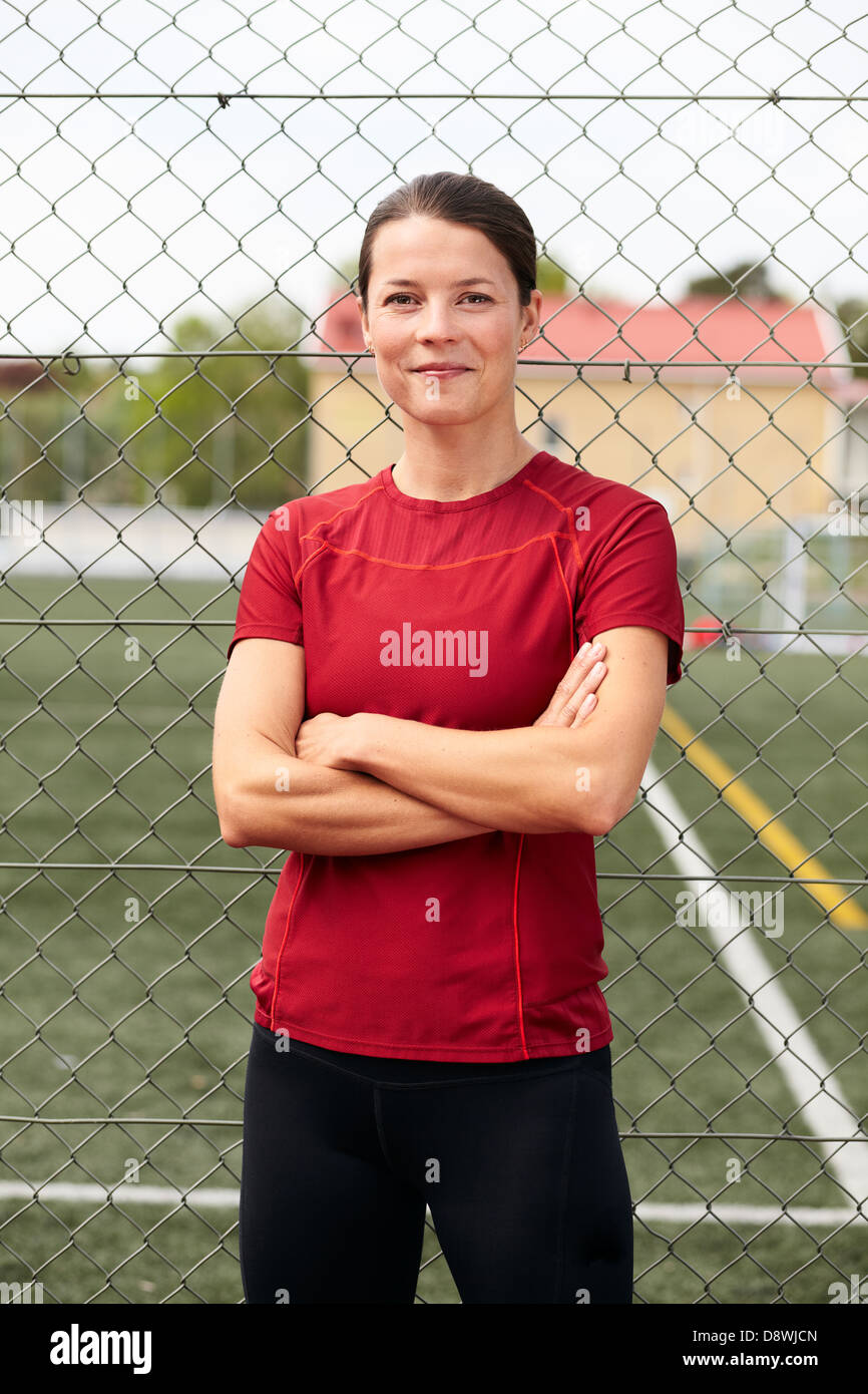 Retrato de la atleta femenina Foto de stock