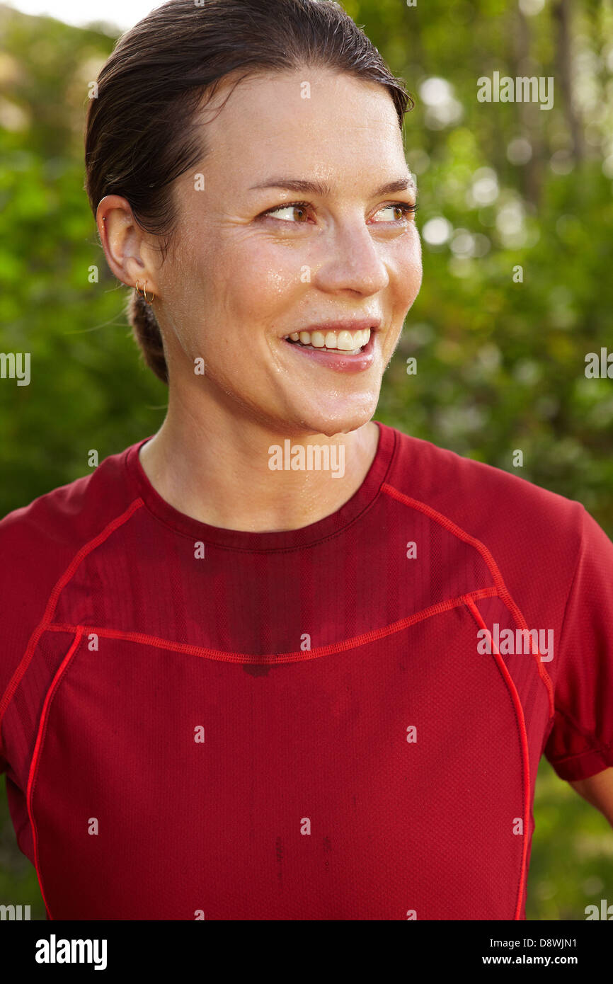 Retrato de la atleta femenina Foto de stock