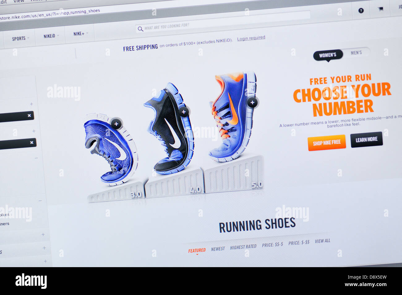 Sitio web - calzado Nike online shopping Fotografía de stock - Alamy