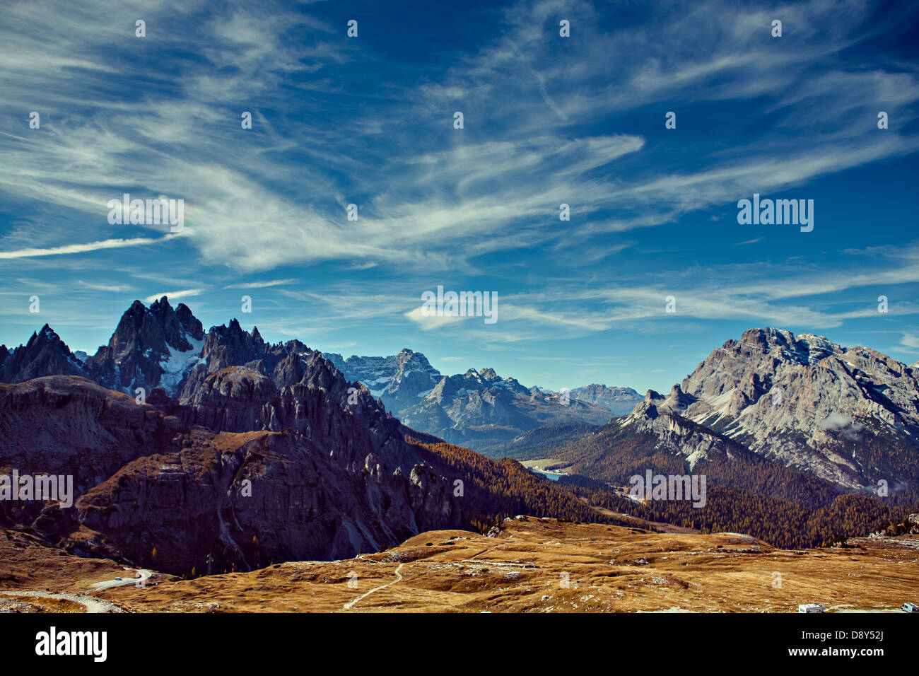 Los Alpes Dolomitas, Italia, Europa, Drei Zinnen área en otoño Foto de stock