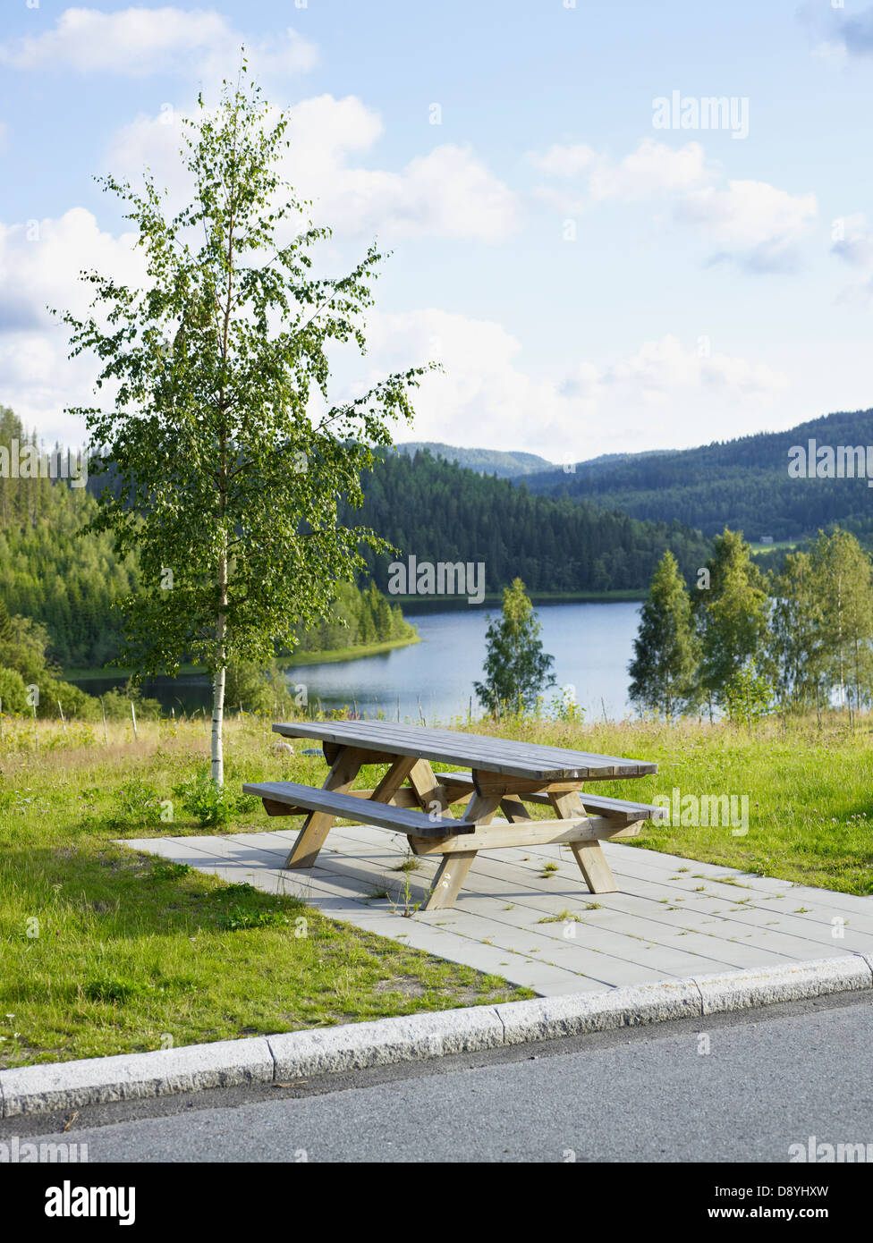Un lugar de descanso en Hoga Kusten, Suecia. Foto de stock