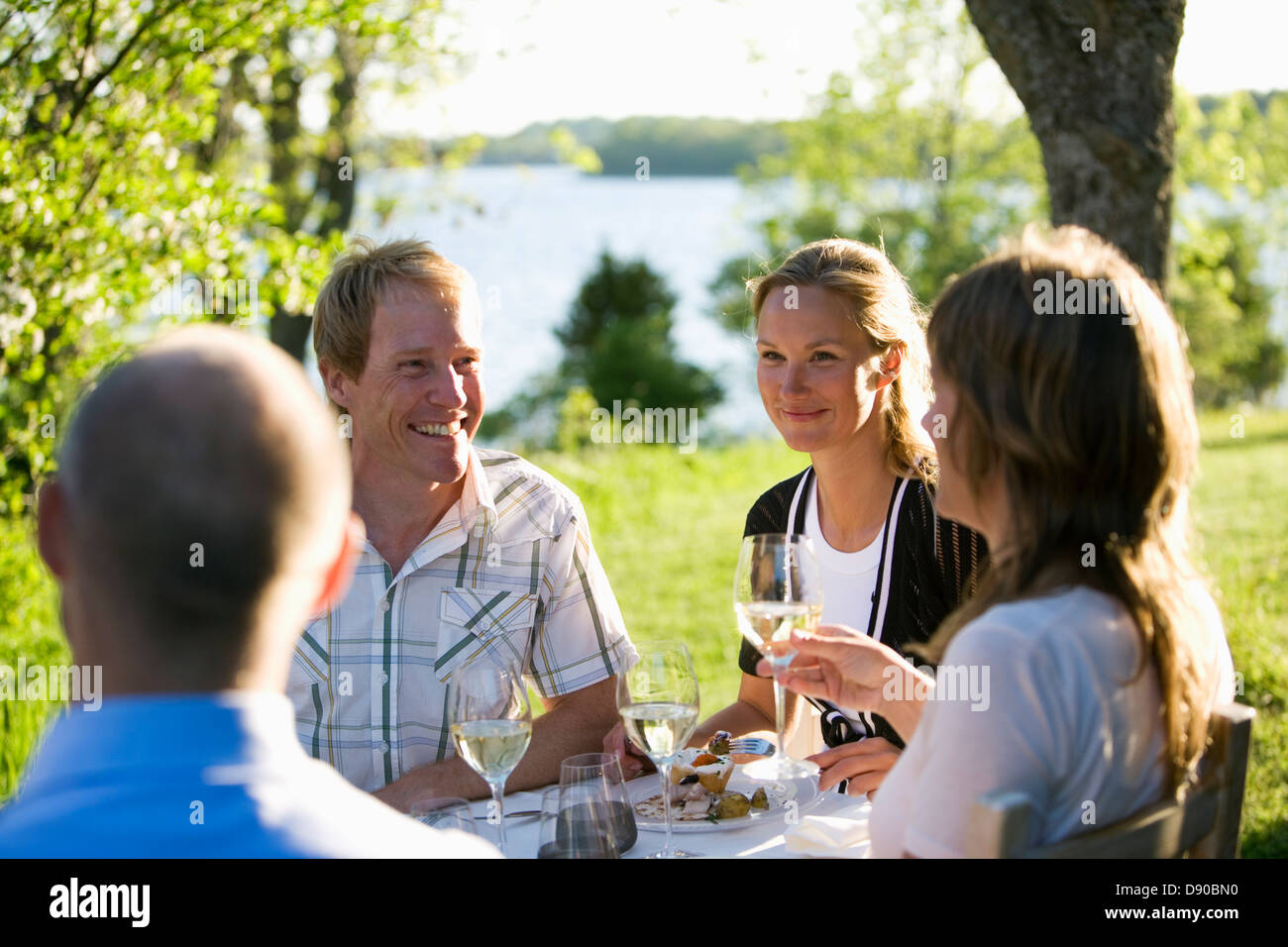 Fiesta de verano, Fejan, archipiélago de Estocolmo, Suecia. Foto de stock
