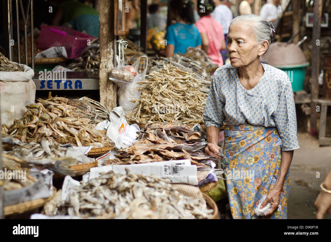 Nyaung U (Bagan),mercado,Birmania Foto de stock