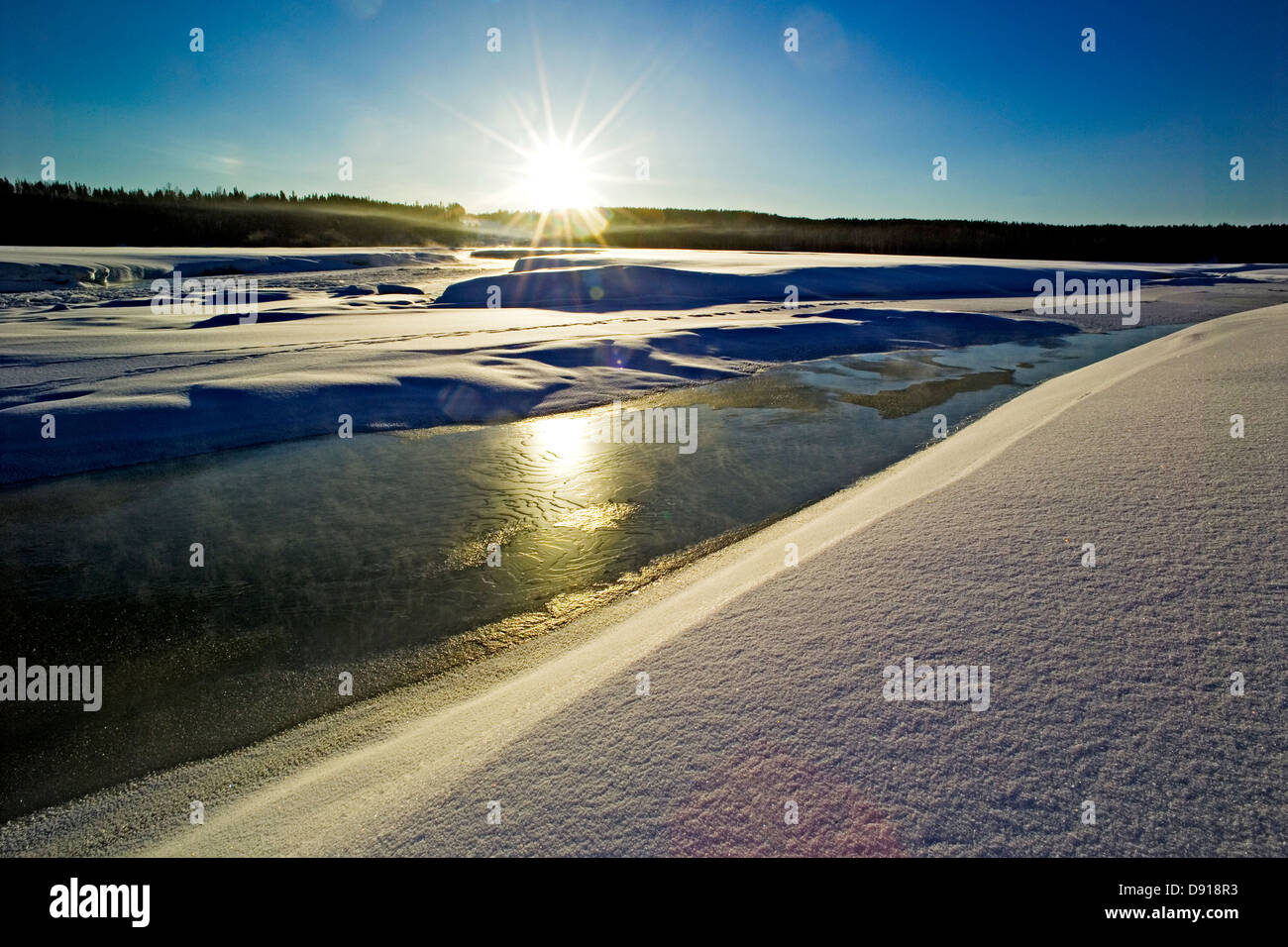 Invierno, Alvsbyn, Norrbotten, Suecia. Foto de stock