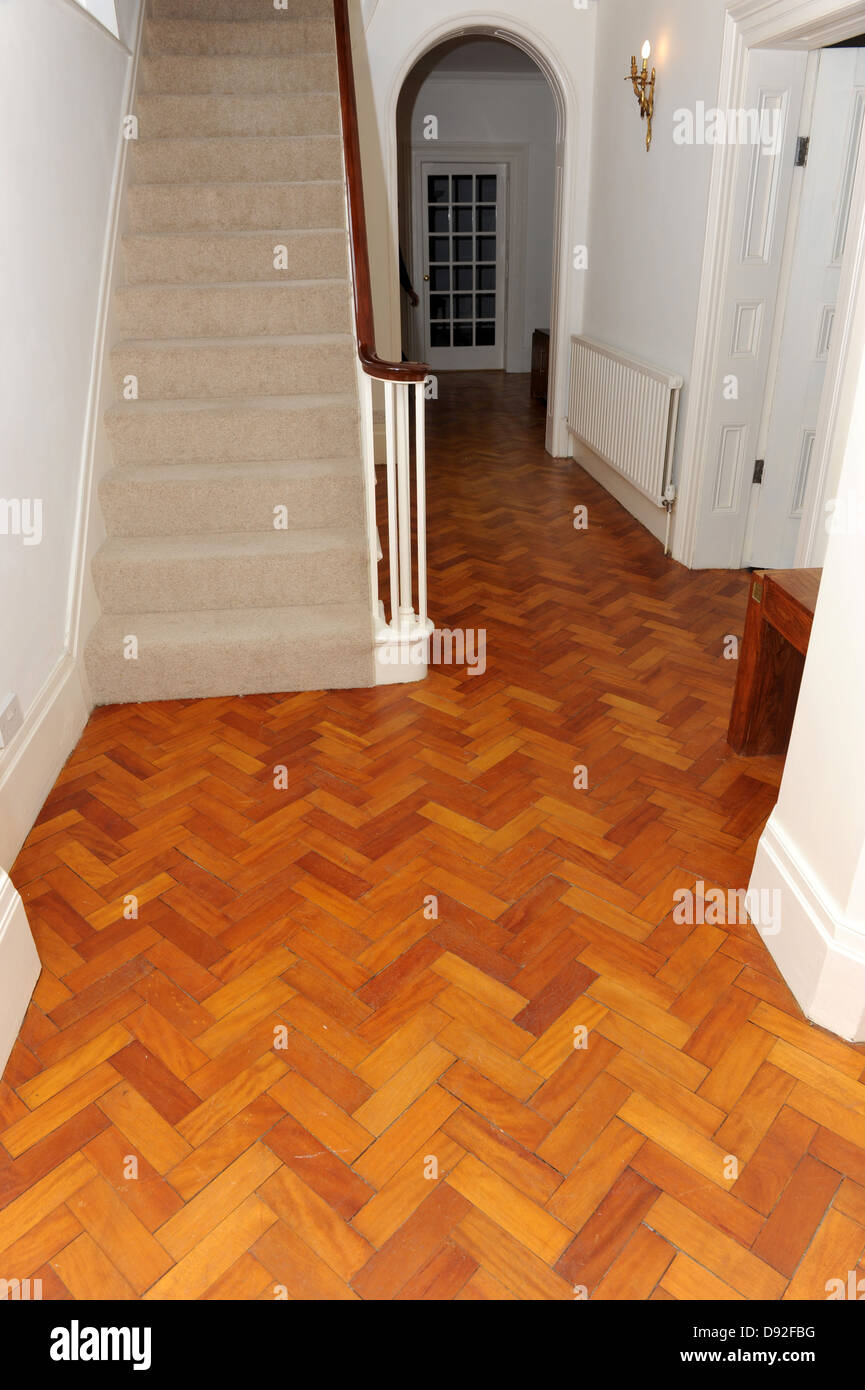Período casa con piso de parquet, Inglaterra pisos pisos Foto de stock