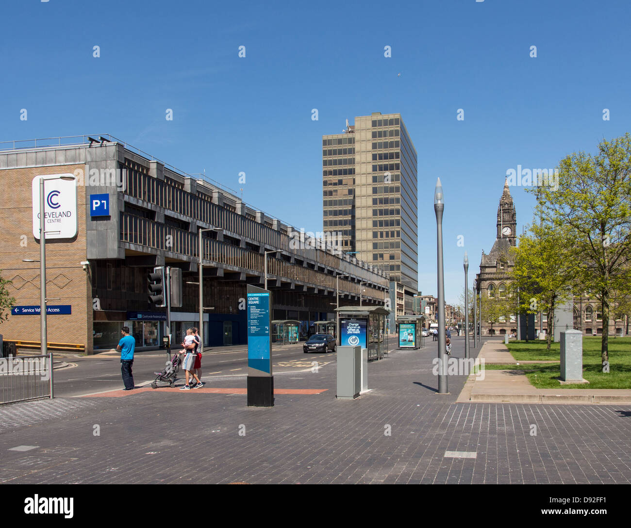 El centro de Cleveland y el Ayuntamiento Middlesbrough UK Foto de stock