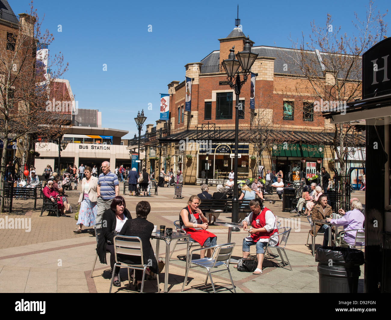 El Capitán Cook Square shopping y centro de transporte del Reino Unido Middlesbrough Foto de stock