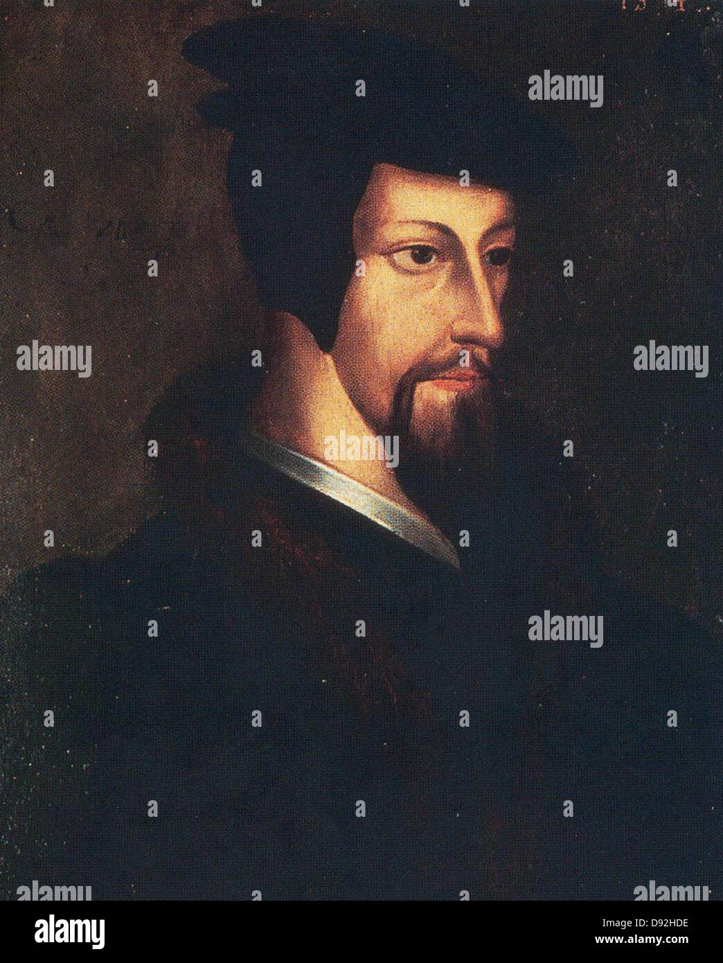 Jean Calvin o Juan Calvino, Juan Calvino, teólogo francés y pastor durante la Reforma Protestante. Foto de stock