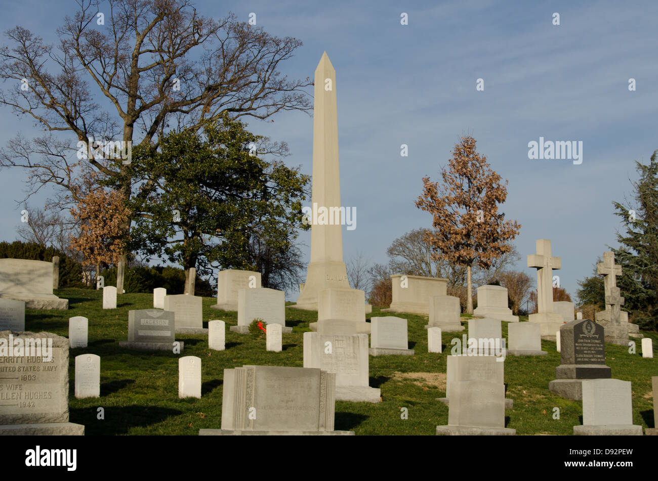 Lápidas de mármol blanco en el Cementerio Nacional de Arlington