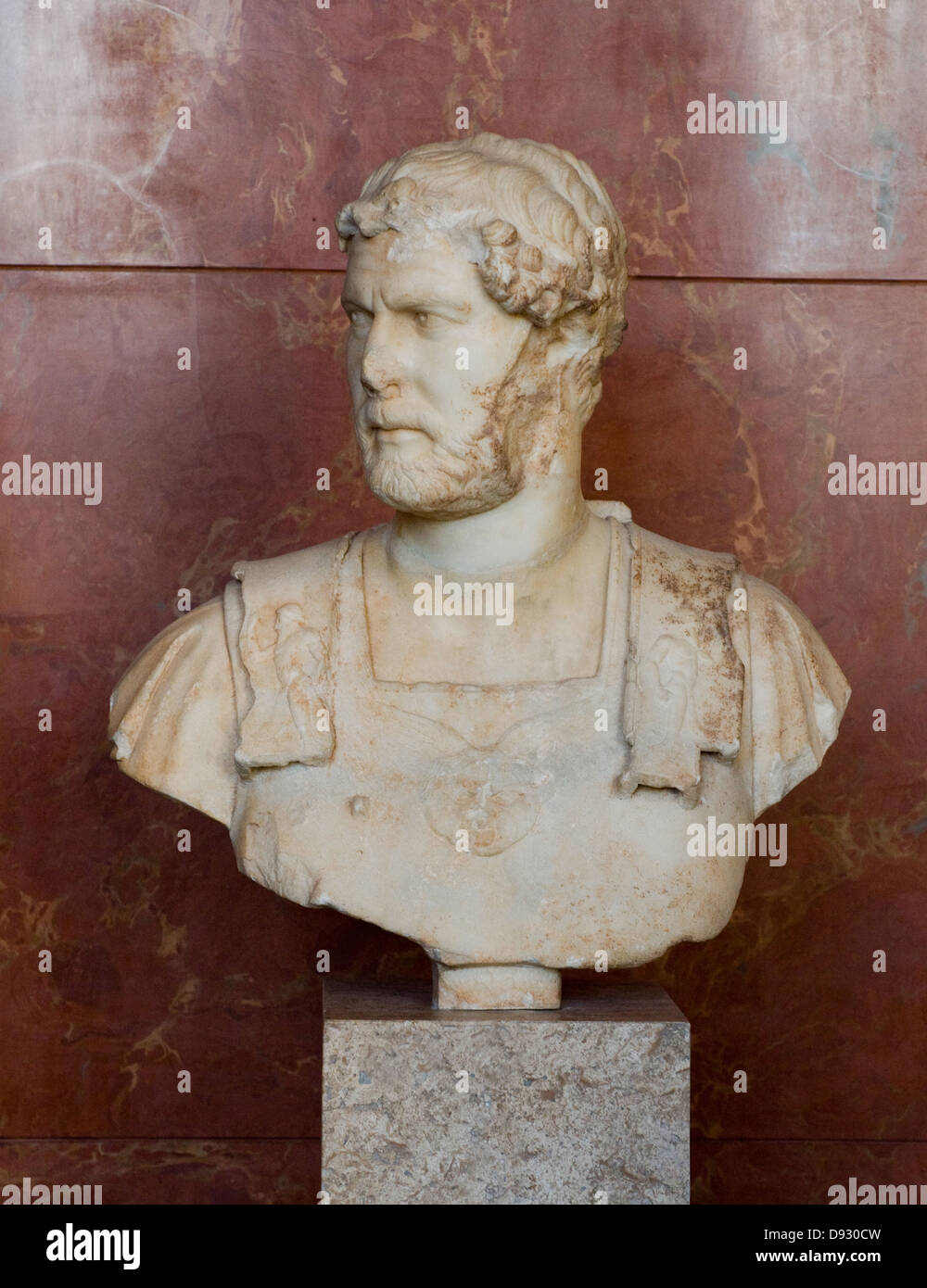 El emperador Adriano, busto en mármol 128 después de JC; Heraklion Museo del Louvre de París Foto de stock