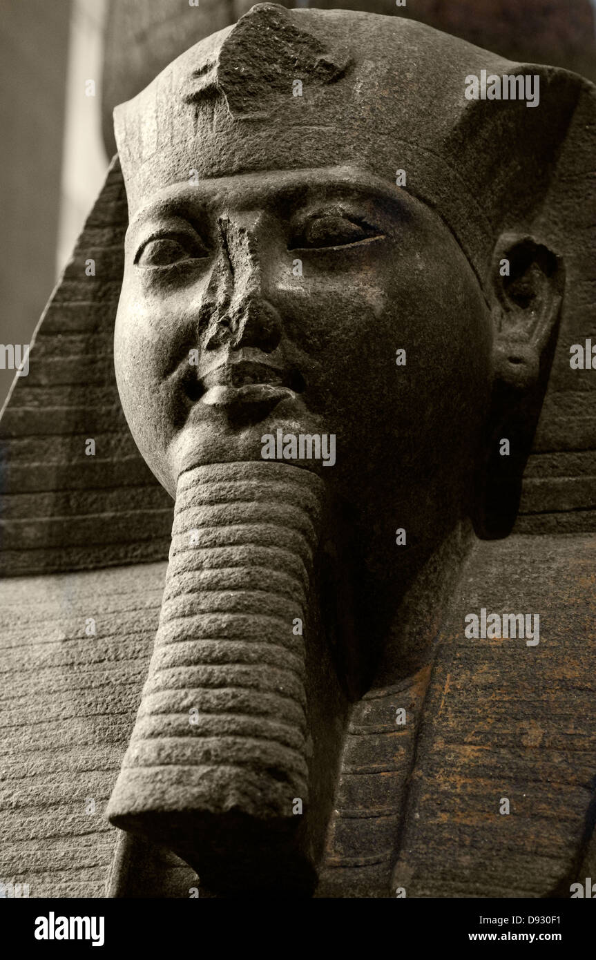 Estatua colosal de Ramsés II. encontrado en Tanis Nuevo Reino, dinastía XIX Museo Louvre Paris Foto de stock
