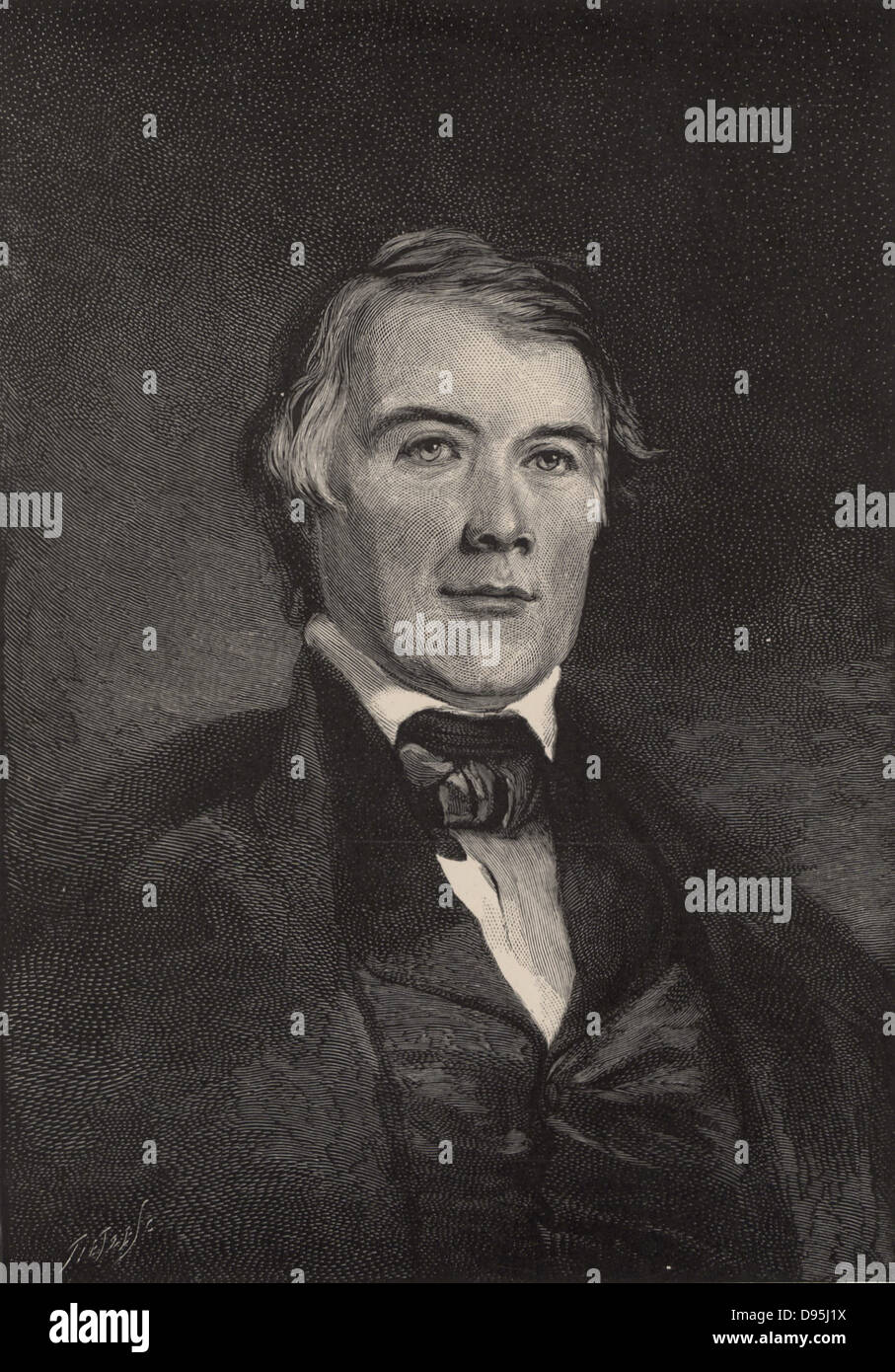 James Pollard Espy (1785-1860), meteorólogo americano, conocido como el Rey de la tormenta. Grabado, 1896. Foto de stock