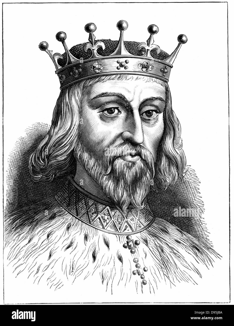 Enrique II (1138-89) el rey de Inglaterra desde 1154. Primer Plantagenet, rey de Inglaterra. El grabado en madera. Foto de stock