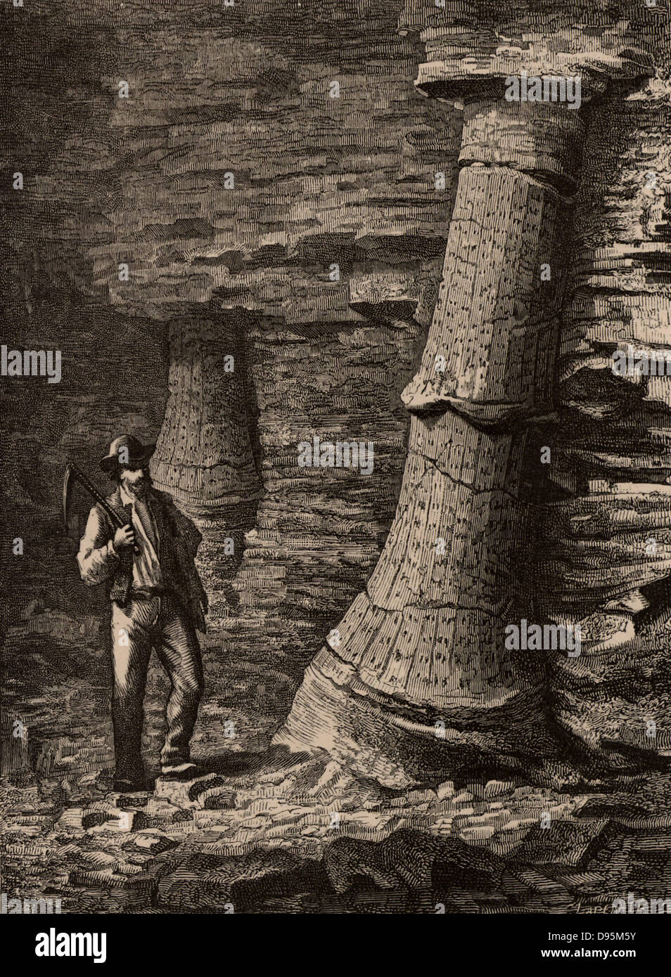 mina carbón minero hierro piedras madera de sal Malla fotomural-Berg-obra 10624