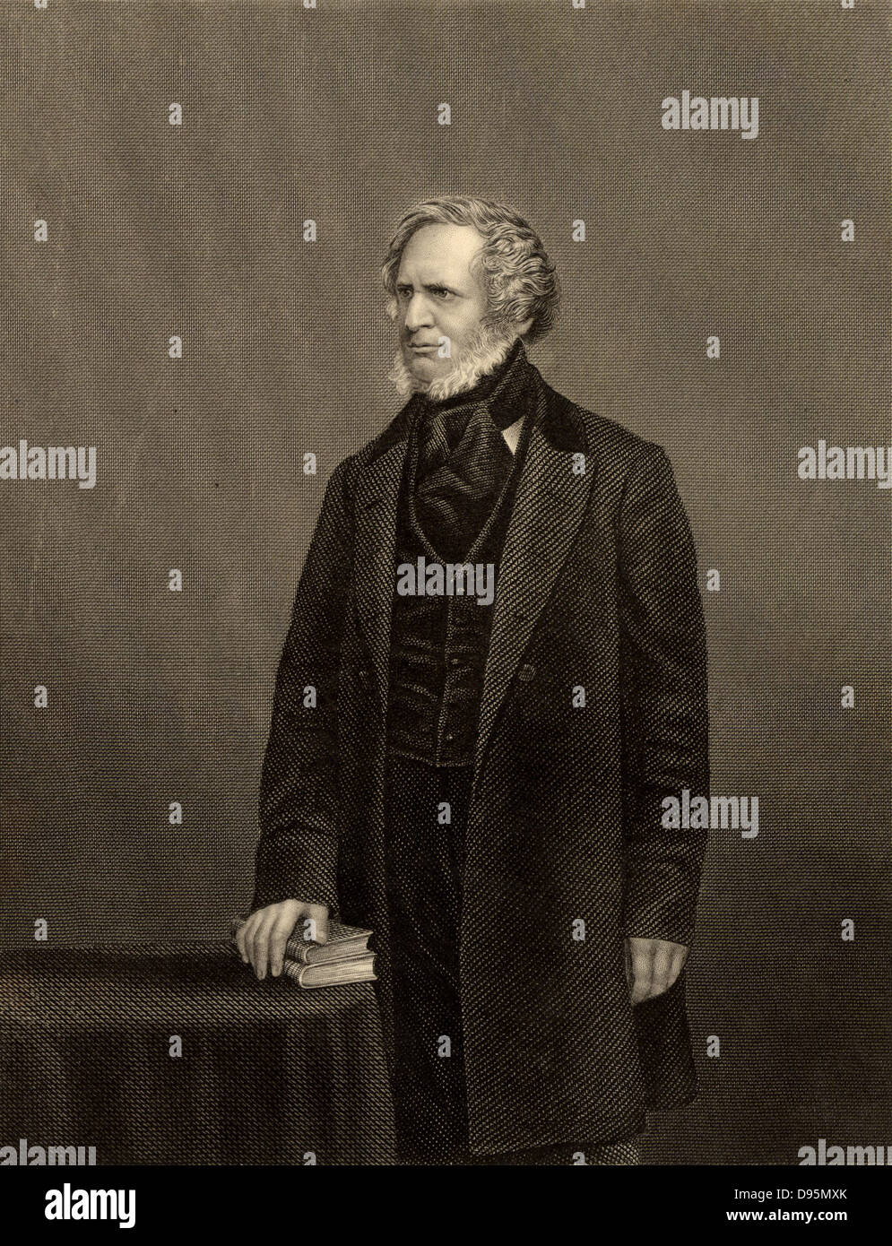 Edward George Stanley, 14º Conde de Derby (1799-1869) estadista inglés. Tres veces Primer Ministro. "Los grandes hombres del mundo' de Londres (c1870). Grabado. Foto de stock