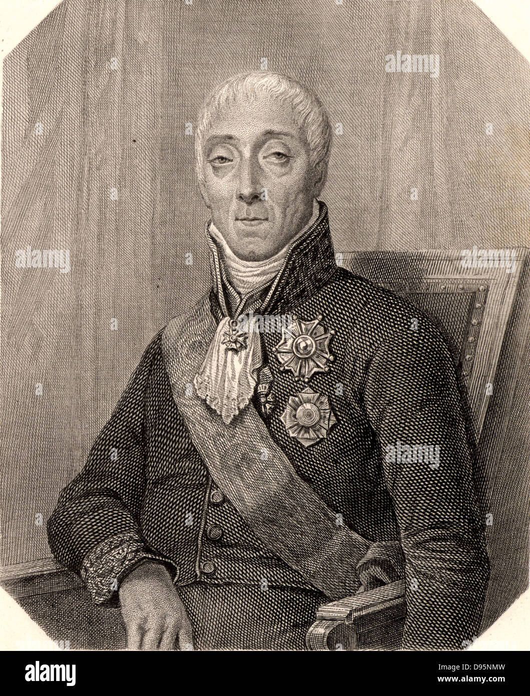 Joseph Fouche, duque de Otranto (1763-1829) estadista francés y revolucionario. Votó a favor de la ejecución de Luis XVI. 1799-1815 Ministro de la policía. Grabado. Foto de stock