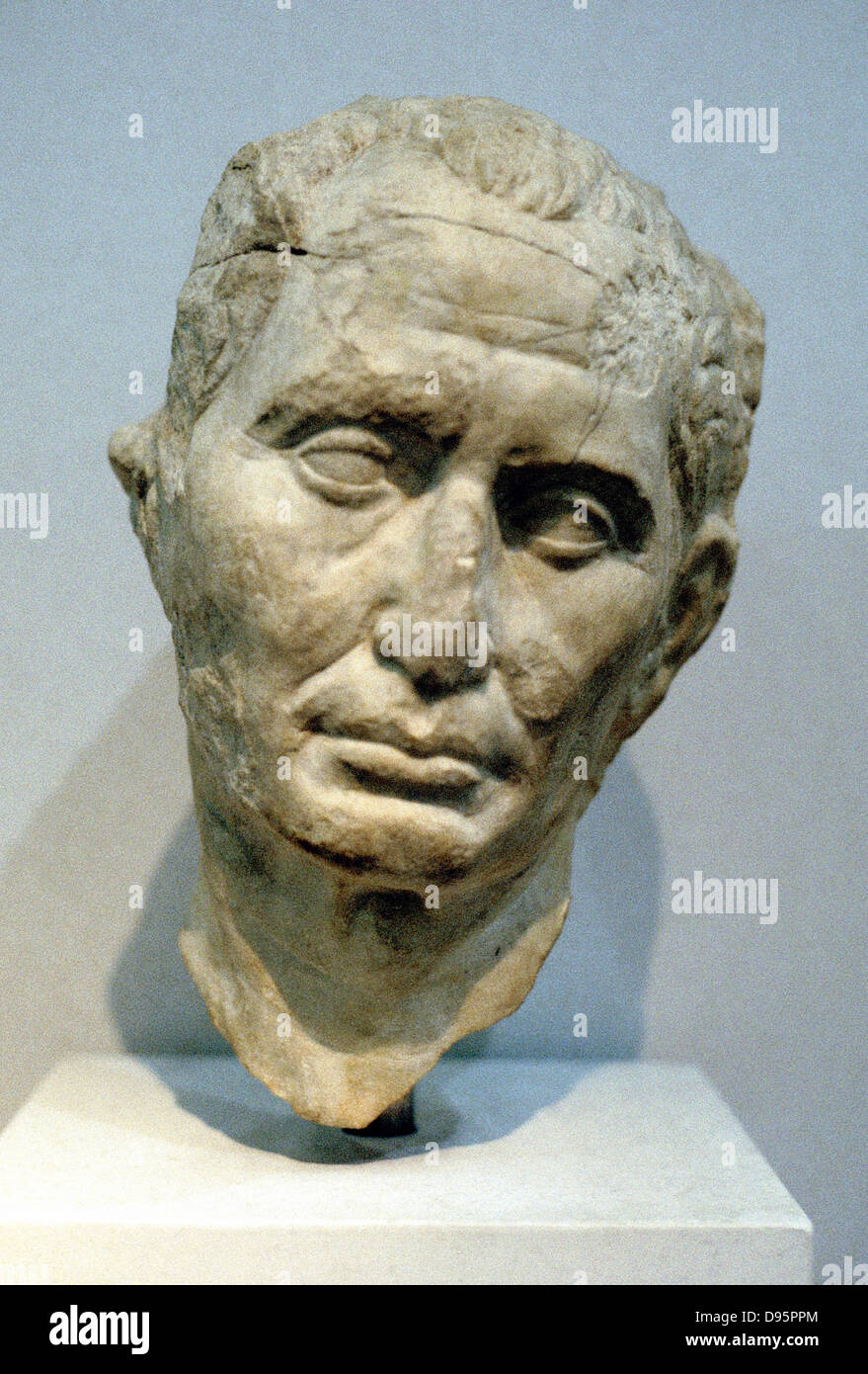 Julius Caesar (C100-44 BC) soldado romano y estadista. Busto retrato Foto de stock