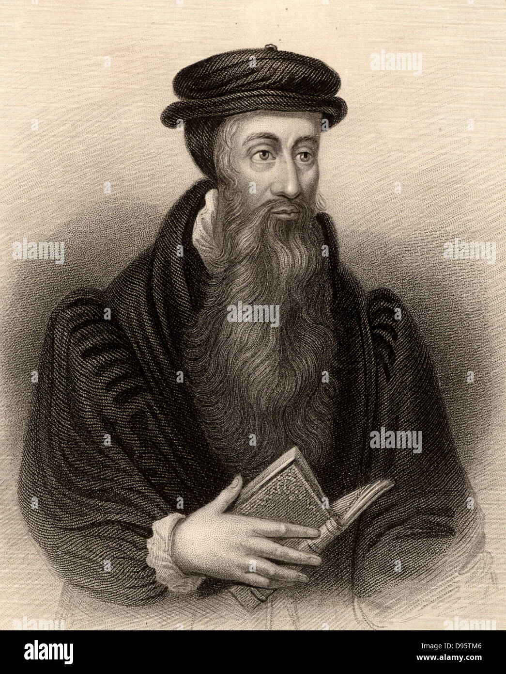 John Knox (1505-1572) escocés) reformador protestante (calvinista. Grabado de un "Diccionario Biográfico de eminentes Scotsmen' de Thomas Thomson (1870), Londres y Edimburgo. Foto de stock