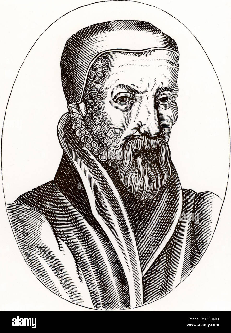 John Knox (1505-1572) escocés) reformador protestante (calvinista. Desde 'Vrais Poutraits des hommes illustres" (Ginebra, 1581). Foto de stock