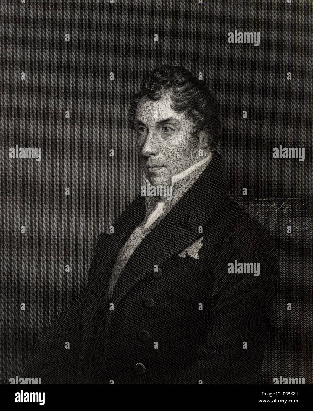 George Hamilton-Gordon, 4to Earl de Aberdeen (1784-1860). Scottish estadista y diplomático. El Primer Ministro británico, 1852-1855 durante la Guerra de Crimea. Grabado. Foto de stock