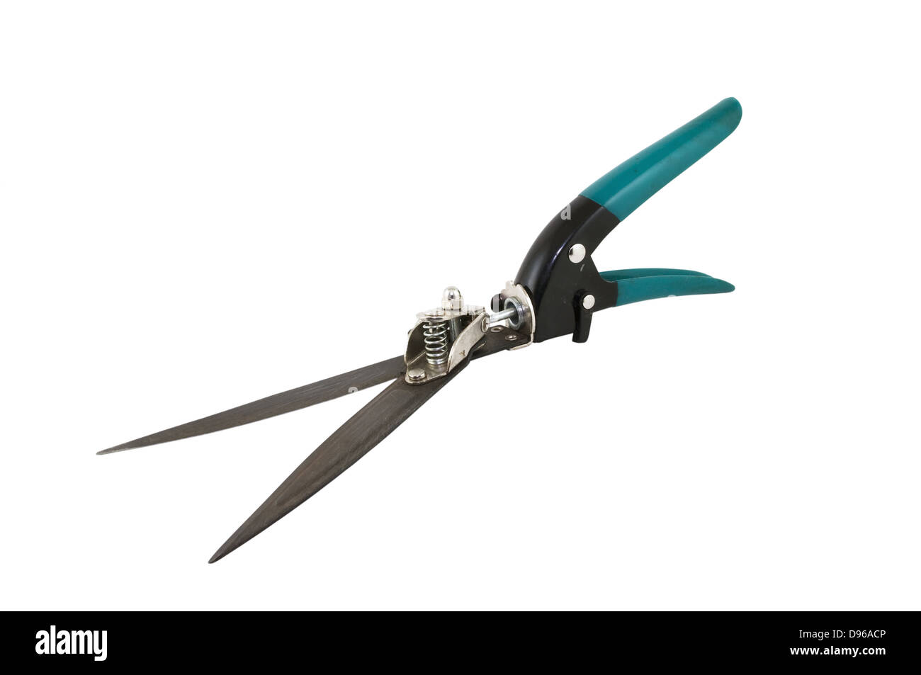 Mano tijeras para cortar pasto aislado sobre fondo blanco Fotografía de  stock - Alamy