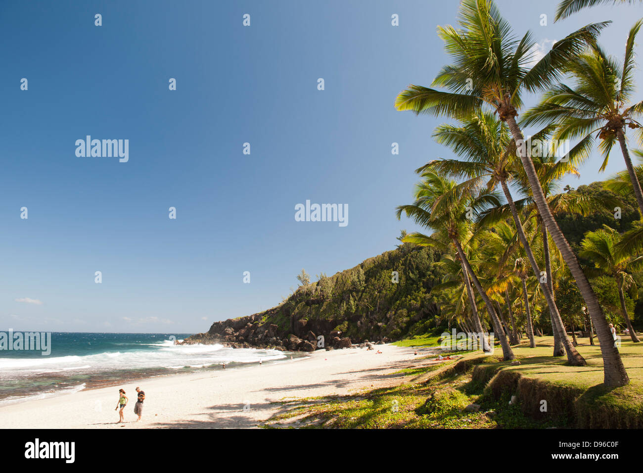 Grande Anse Beach en la isla francesa de la reunión, en el Océano Índico. Foto de stock