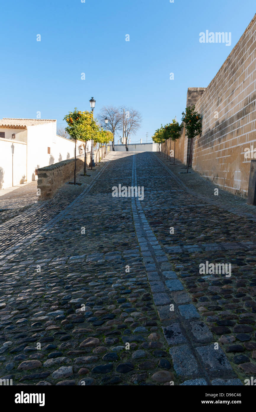 Calle adoquinada en Osuna, al sur de España Foto de stock