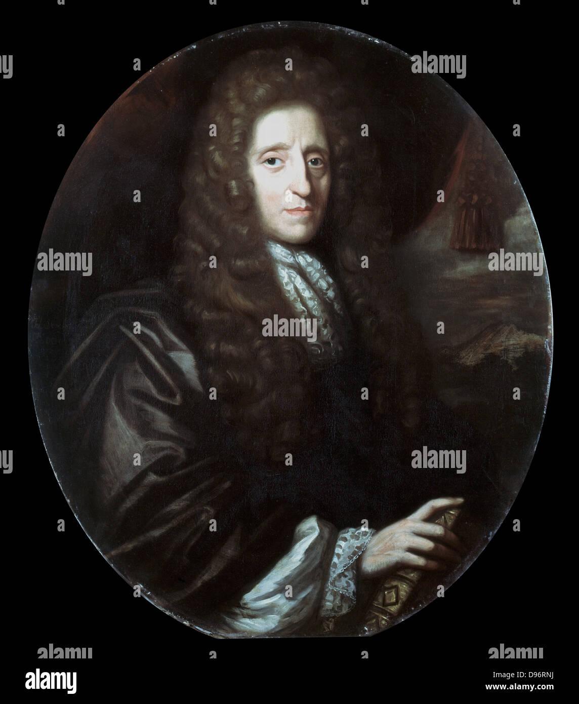 John Locke (1632-1704) filósofo inglés. Autor de "Ensayo sobre el entendimiento humano" (1690). Óleo sobre lienzo: Herman Verelst 1689. Foto de stock